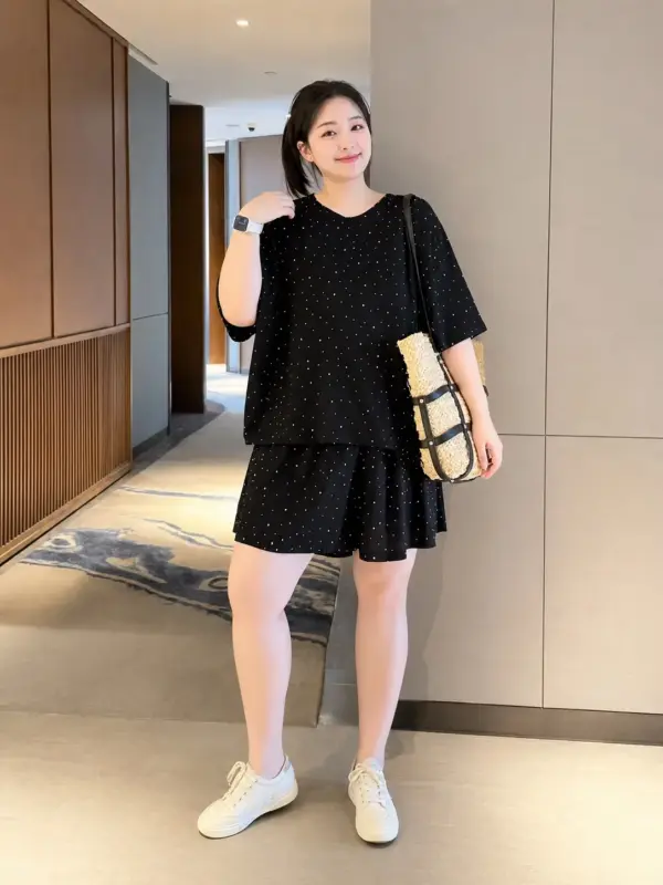 燙鑽時尚兩件套 縮圖 2