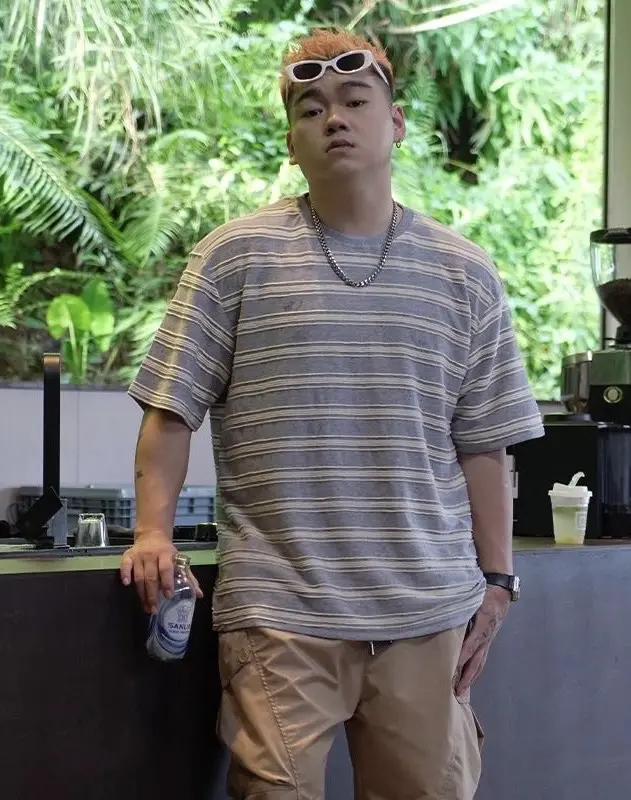 立體提花條紋日系 t恤 縮圖 2