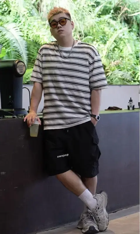立體提花條紋日系 t恤 縮圖 4