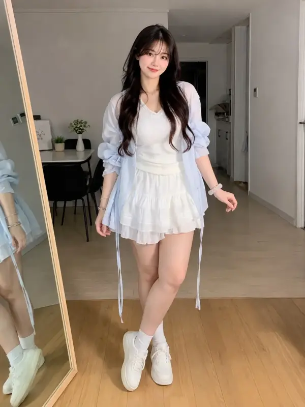海鹽奶蓋半身裙三件套 縮圖 2