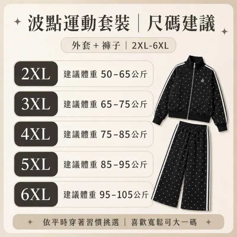 波點運動套裝（外套+褲子） 縮圖 5