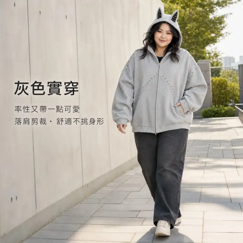 兔耳卯釘外套 縮圖 3