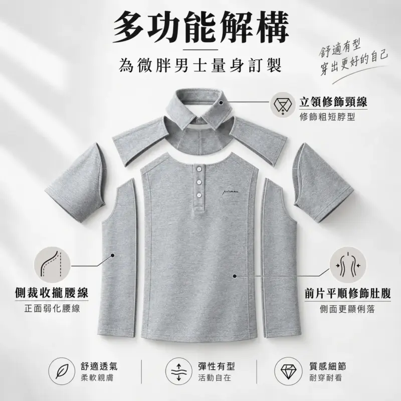 挺版顯瘦立領polo衫 縮圖 4