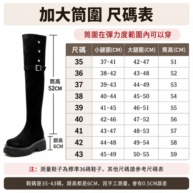 兩穿翻筒厚底長靴 縮圖 7
