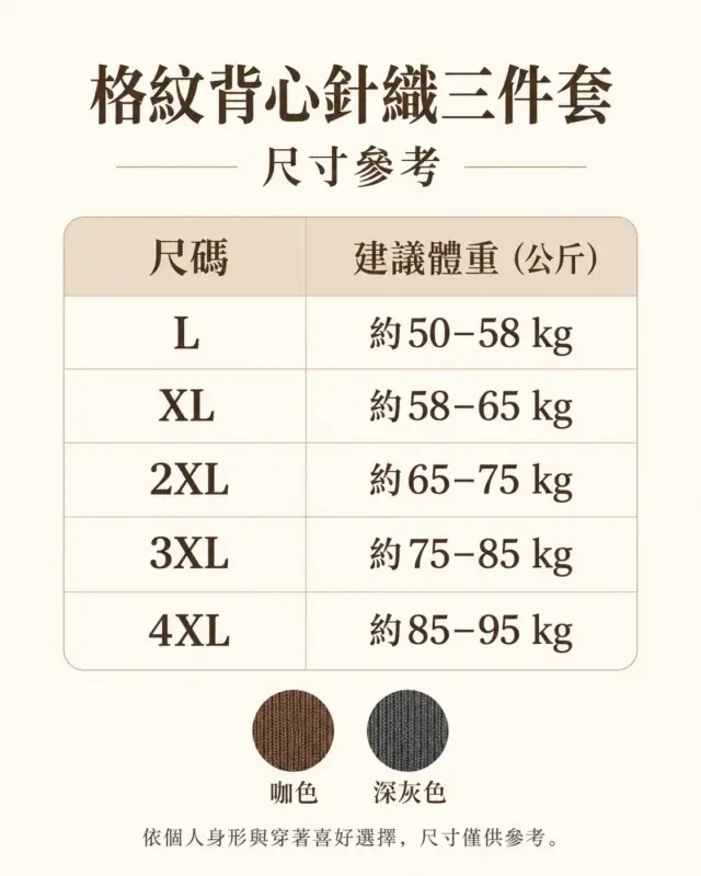格紋背心針織三件套 縮圖 4