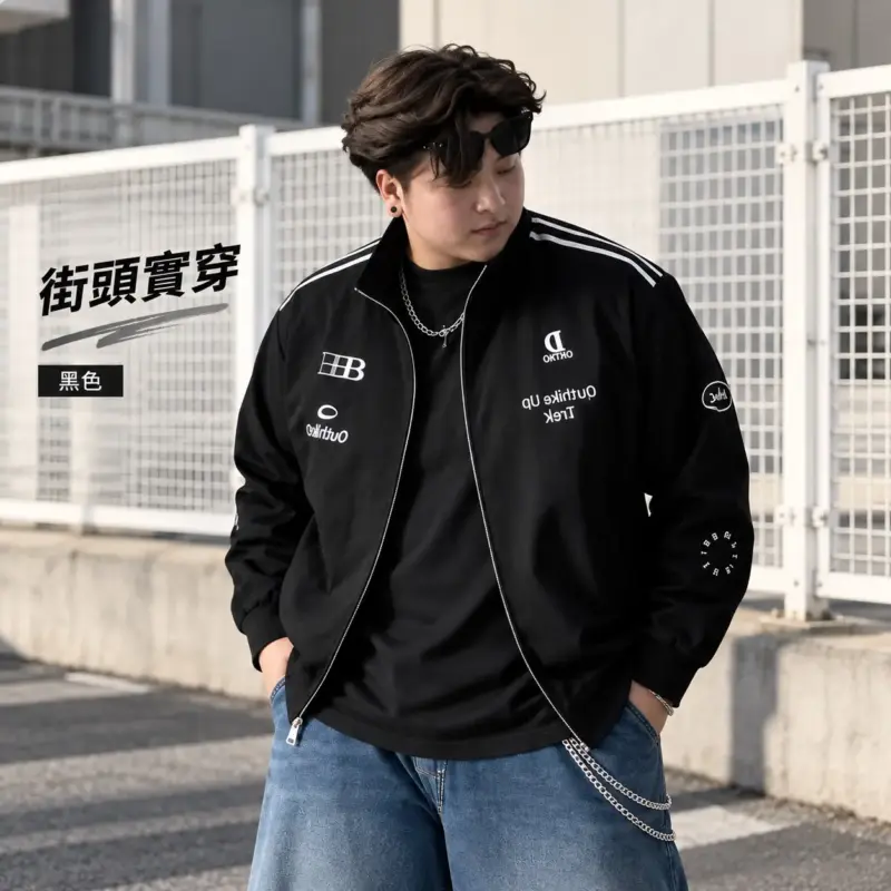 美式三條杠寬鬆外套 縮圖 2