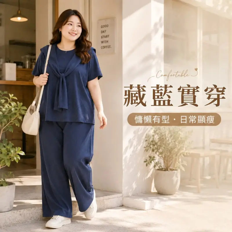 慵懶感披肩長褲顯瘦兩件套 縮圖 2