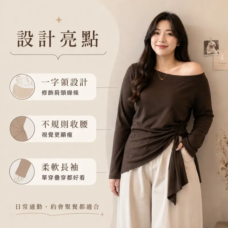 不規則收腰條紋長袖 縮圖 2