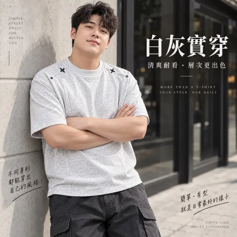 解构X拼接短袖T恤 縮圖 4