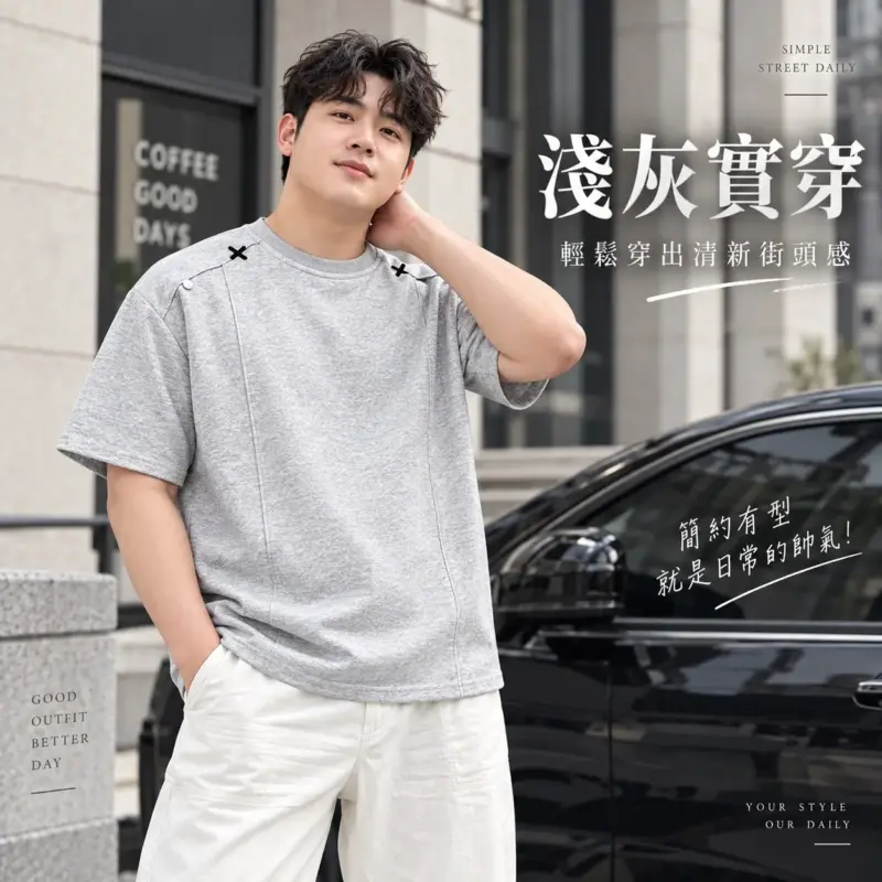 解构X拼接短袖T恤 縮圖 5