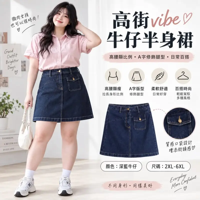 高街vibe牛仔半身裙