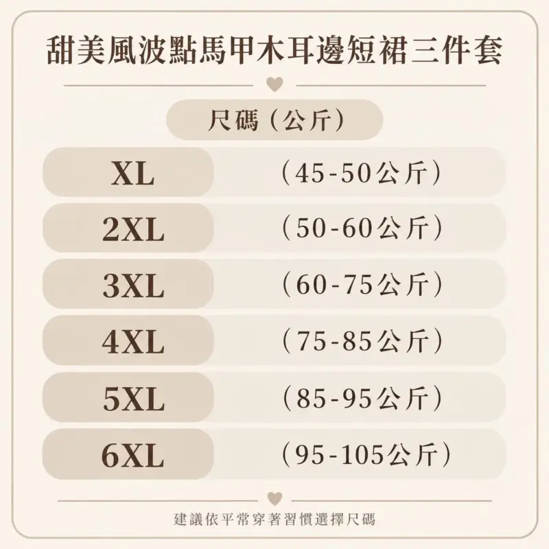 甜美風波點馬甲木耳邊短裙三件套 縮圖 4