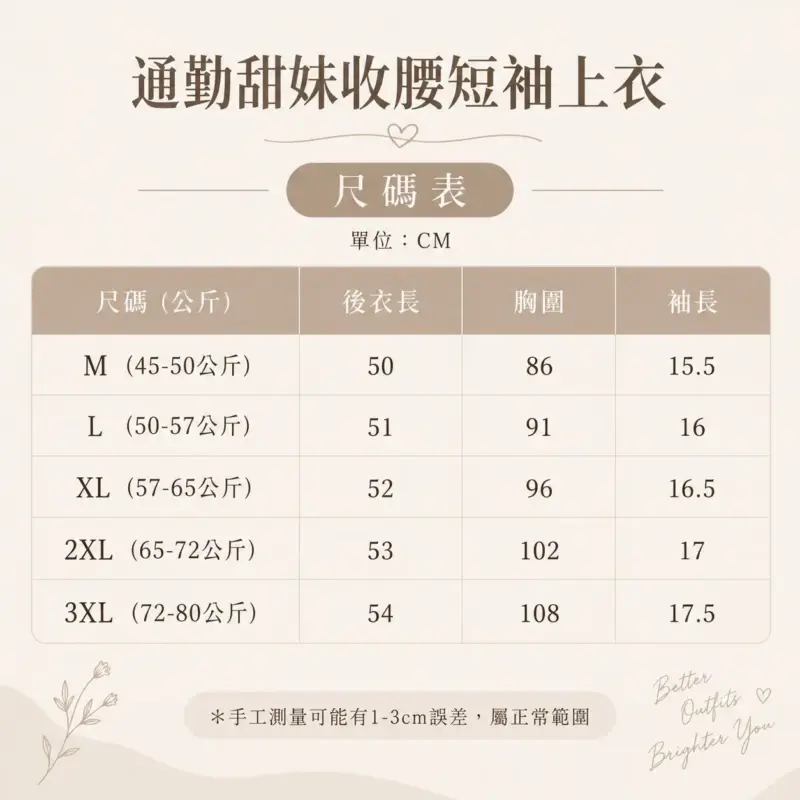 通勤甜妹收腰短袖上衣 縮圖 3