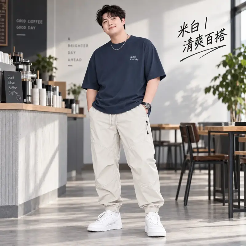 速乾拉鍊口袋束腳工裝褲 縮圖 5