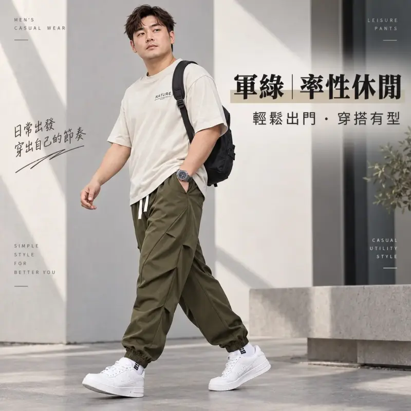 褶皺傘兵休閒褲 縮圖 4