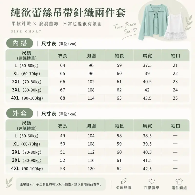 純欲蕾絲吊帶針織兩件套 縮圖 3