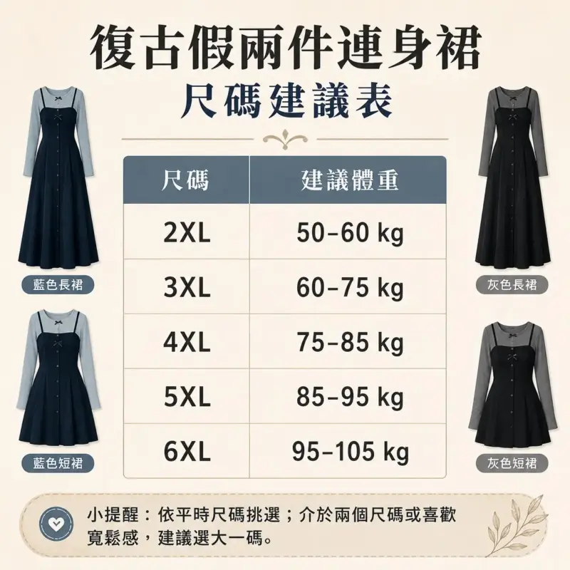 復古假兩件連身裙 縮圖 6
