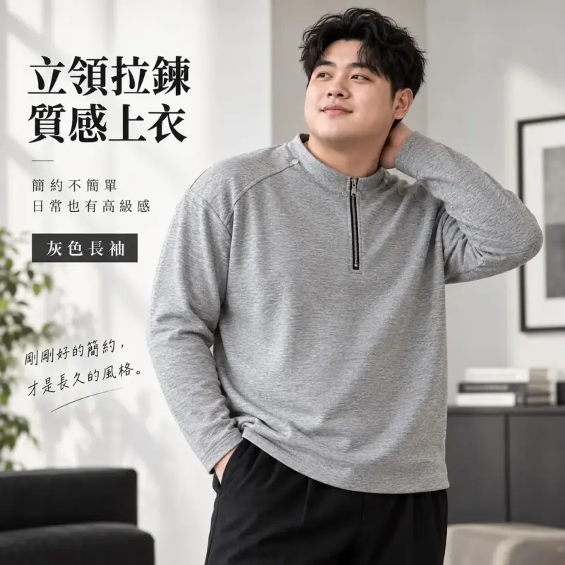 立領拉鍊上衣 縮圖 3