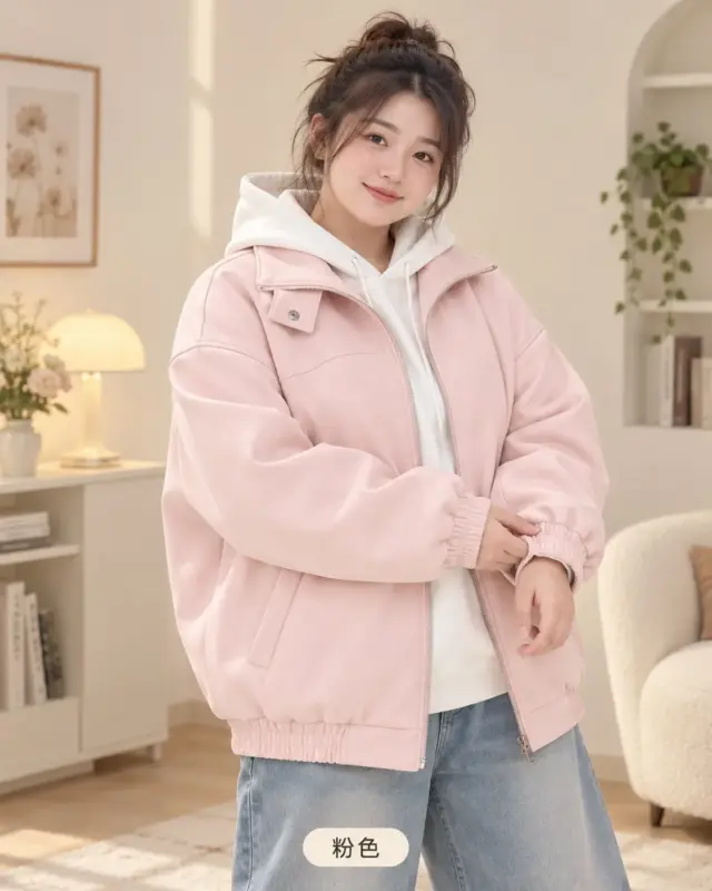 立領防潑水皮外套 縮圖 2