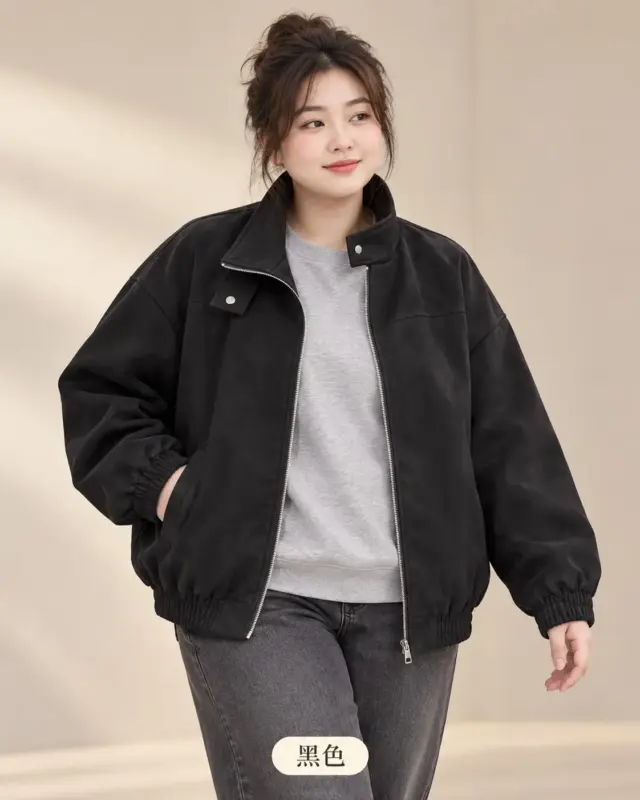 立領防潑水皮外套 縮圖 7