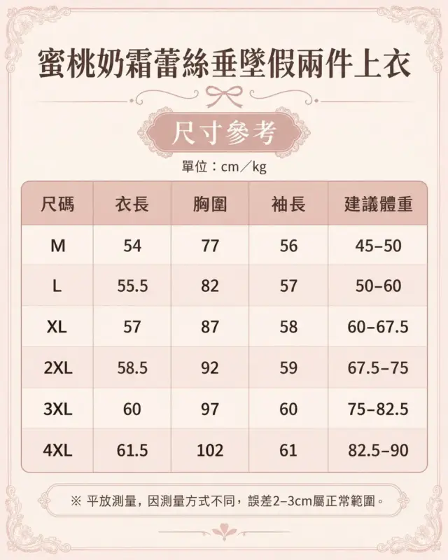 蜜桃奶霜蕾絲垂墜假兩件上衣 縮圖 4