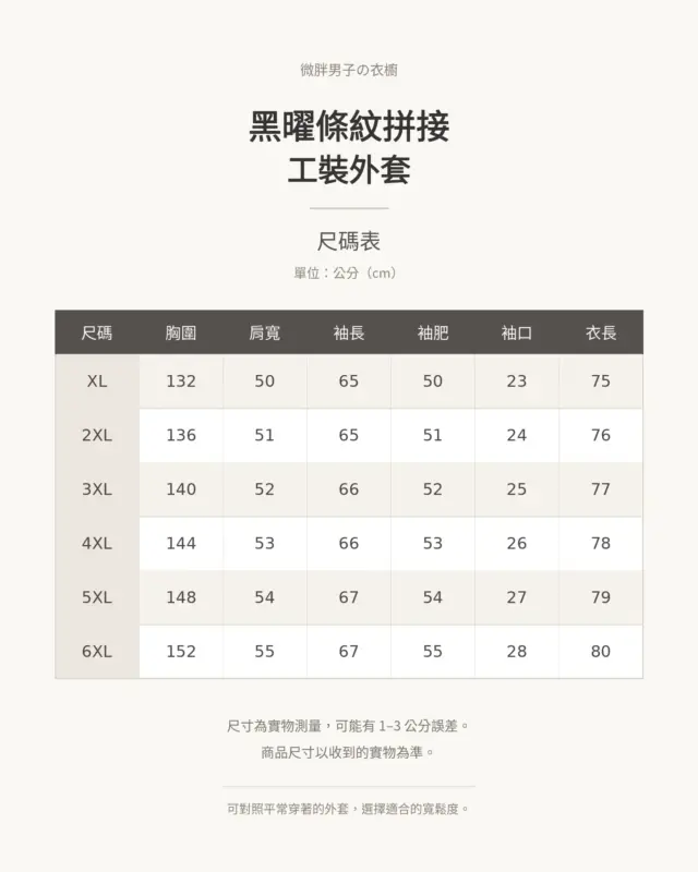 黑曜條紋拼接工裝外套 縮圖 4