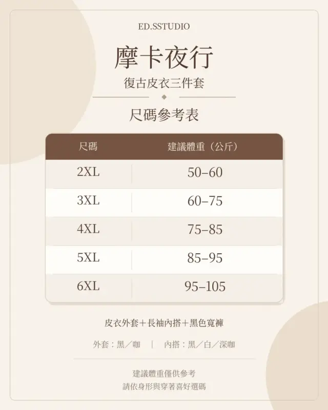 夜行摩卡復古皮衣三件套 縮圖 8