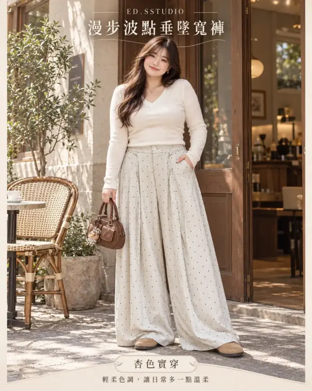 Polka-Dot Drapey Wide-Leg Pants thumbnail 2
