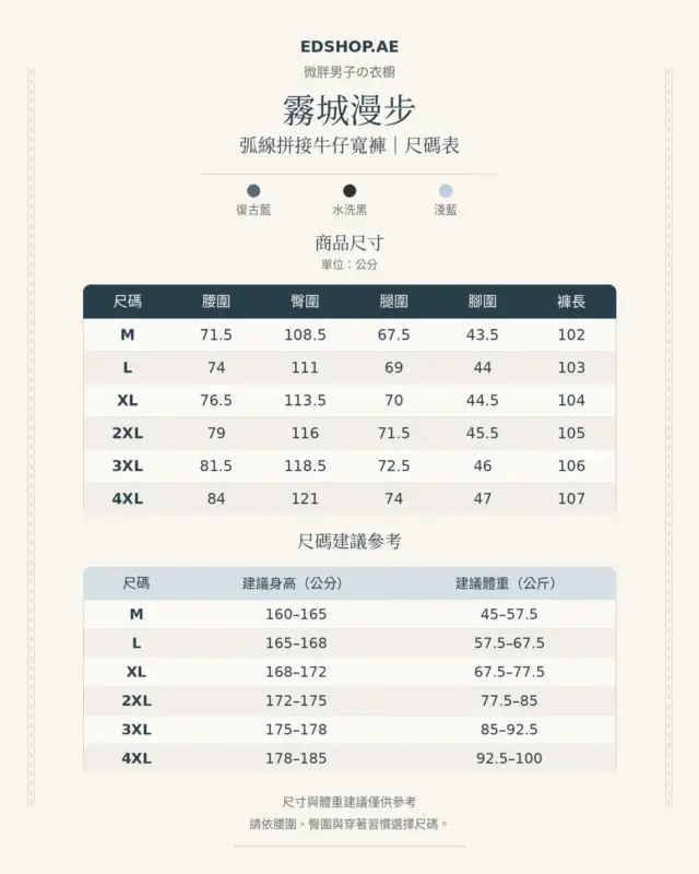霧城漫步弧線拼接牛仔寬褲 縮圖 5