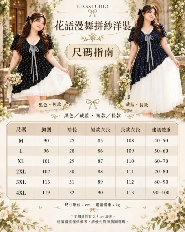 花語漫舞拼紗洋裝 縮圖 6